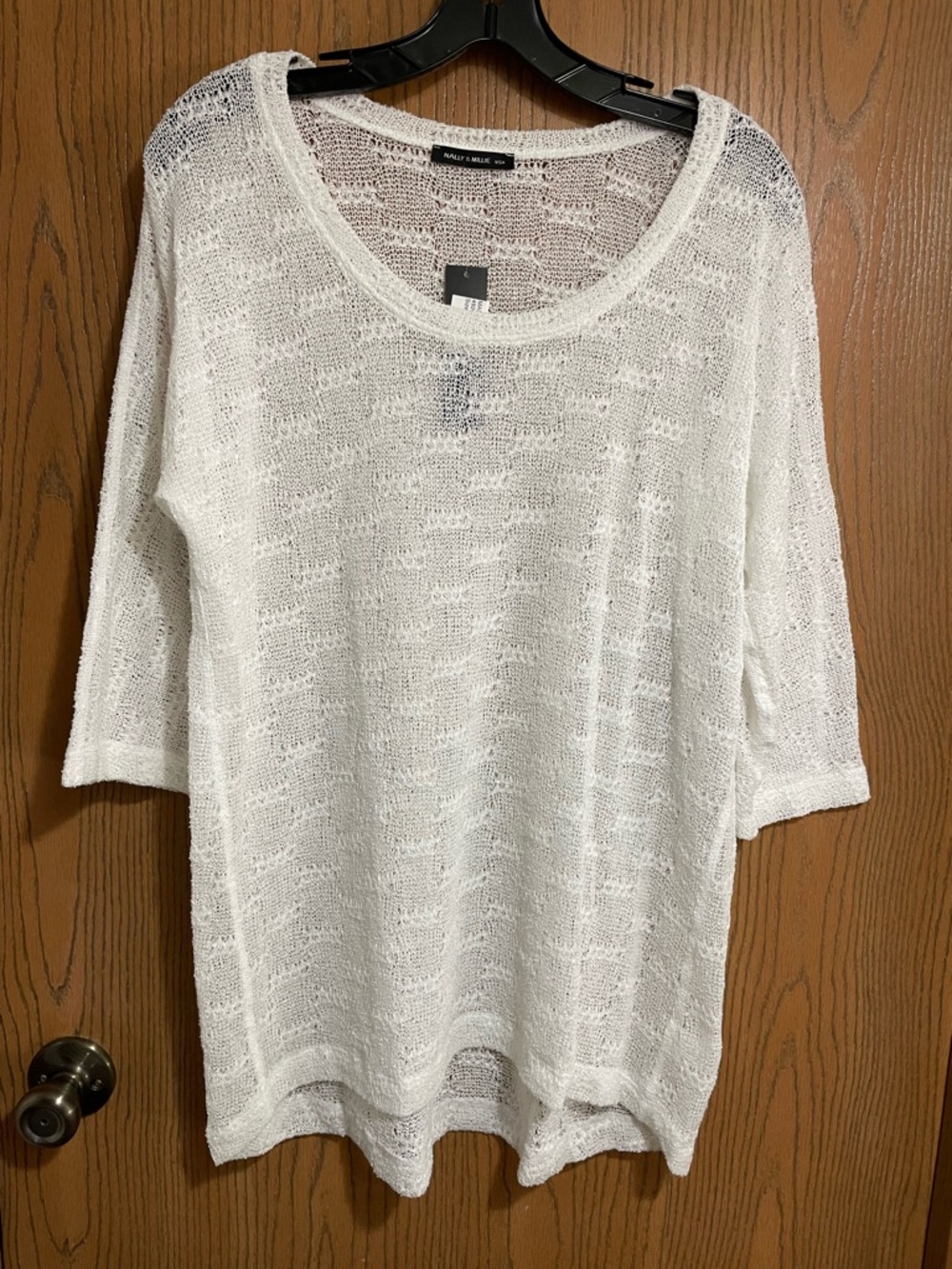 NWT White Sweater - Open-Knit with Scoop Neck